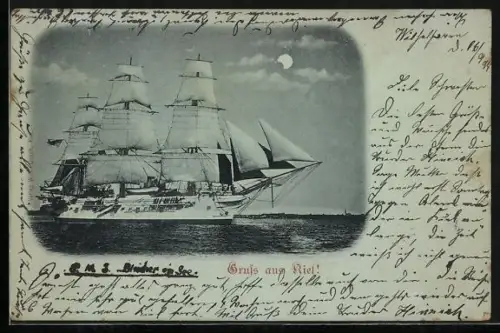 AK Kriegsschiff SMS Blücher auf See