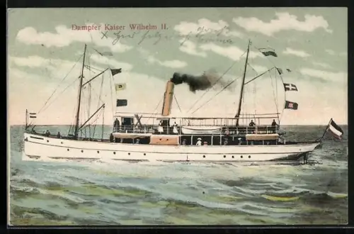 AK Dampfer Kaiser Wilhelm II. auf See, Passagierschiff