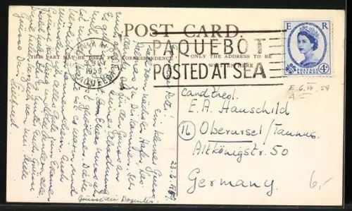 AK Passagierschiff M. V. Bloemfontein Castle mit Schlepper