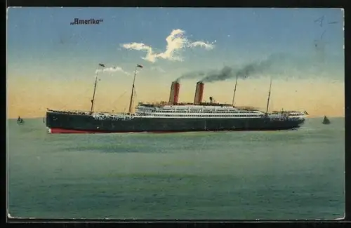 AK Passagierschiff Amerika auf See