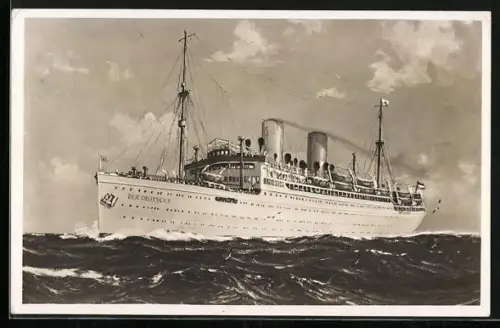 AK Passagierschiff Der Deutsche auf hoher See