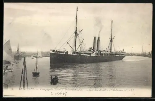 AK Passagierschiff St-Germain im Hafen