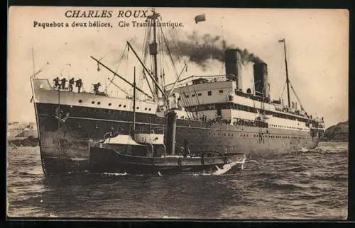 AK Passagierschiff Charles Roux mit Schlepper