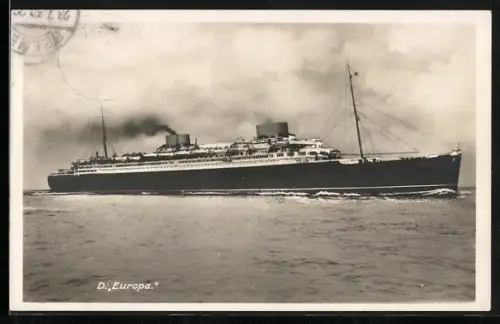 AK Schnelldampfer Europa in Fahrt, Nordd. Lloyd, Passagierschiff