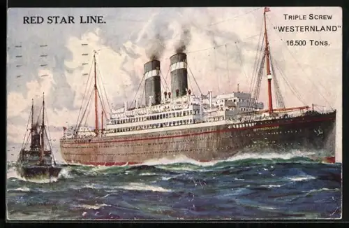 Künstler-AK Passagierschiff Westernland, Red Star Line