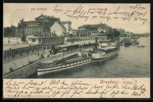 AK Dresden-Helbigs, Dampfer John Penn auf der Elbe