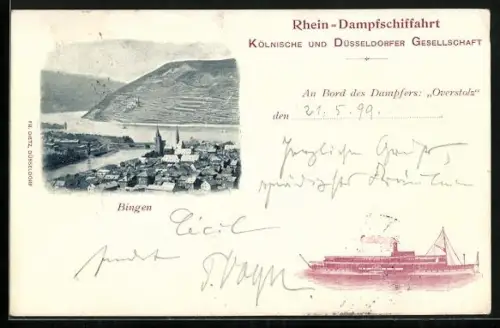 AK Dampfer Overstolz auf dem Rhein