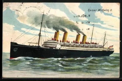 AK Passagierschiff Kaiser Wilhelm II in voller Fahrt