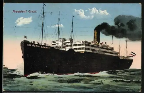 AK Passagierschiff President Grant auf See