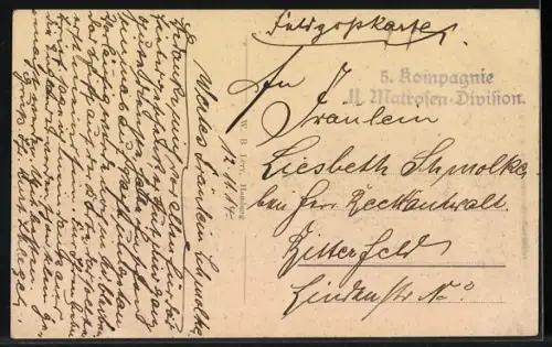 AK Kriegsschiff SMS Stralsund auf See