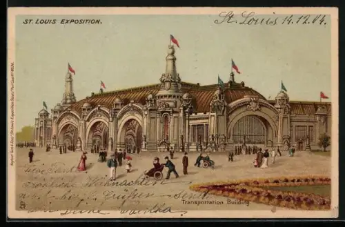 Lithographie St. Louis, St. Louis Exposition, Transportation Building