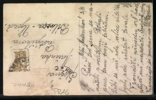 AK Prag, Strassenbahn am Ausstellungsgelände