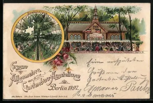 Lithographie Berlin, Allgemeine Gartenbau-Ausstellung 1897