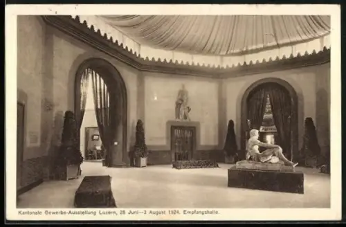 AK Luzern, Kantonale Gewerbe-Ausstellung 19024, Empfangshalle