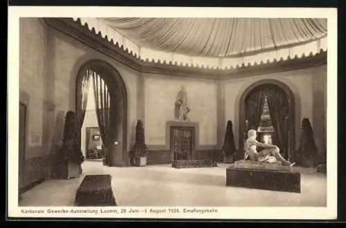 AK Luzern, Kantonale Gewerbe-Ausstellung 1924, Empfangshalle
