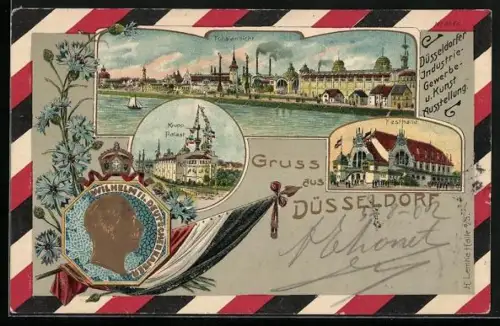 Lithographie Düsseldorf, Industrie- Gewerbe- und Kunst-Ausstellung, Krupp-Palast