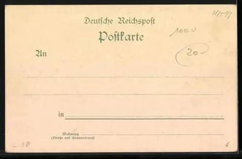 Lithographie Berlin, Gartenbau-Ausstellung 1897, Empfang mit Königin Auguste Viktoria
