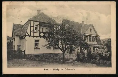 AK Bad-König im Odenwald, Wohnhaus mit Bäumen