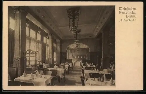 AK Berlin, Gasthaus Weinstuben Kempinski Berlin, Erker Saal