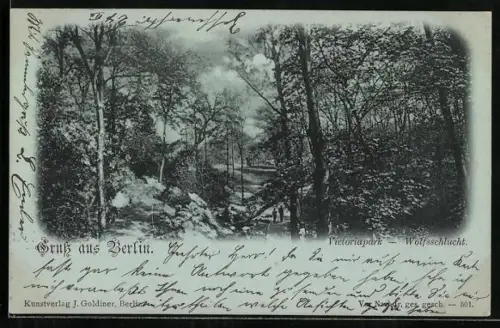 AK Berlin-Kreuzberg, Wolfsschlucht im Victoriapark