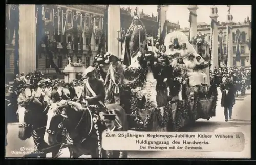 AK Berlin, Zum 25 jährigen Regierungs-Jubiläum Kaiser Wilhelm II., Huldigungszug des Handwerks