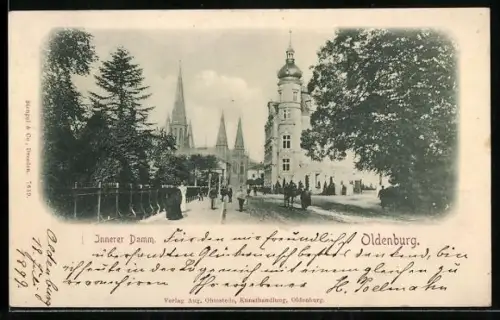 AK Oldenburg / Grossh., Blick in die Strasse Innerer Damm
