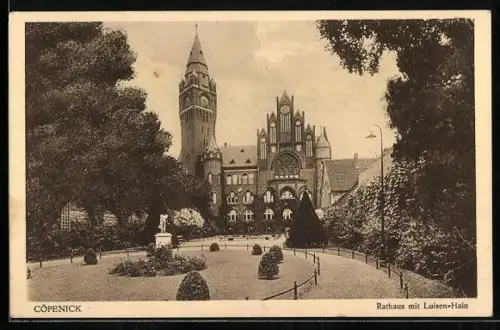 AK Berlin-Köpenick, Rathaus mit Luisen-Hain