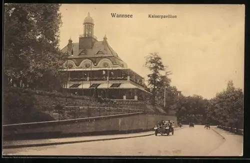 AK Berlin-Wannsee, Strassenpartie am Kaiserpavilon