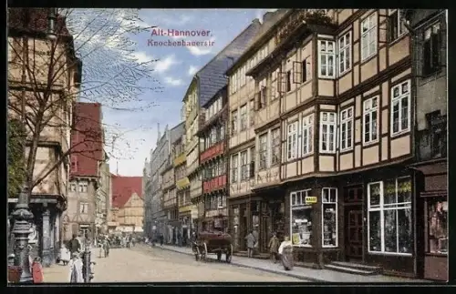 AK Alt-Hannover, Knochenhauerstrasse mit Geschäften