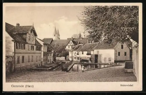 AK Gernrode / Harz, Strasse am Spittelteichplatz