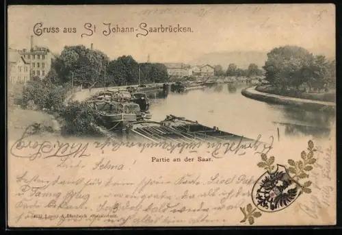 AK St. Johann-Saarbrücken, Partie an der Saar