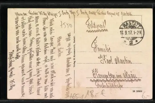 AK Rastatt, Strassenpartie am Bahnhof