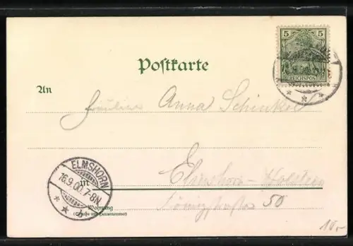 Lithographie Wernigerode, Partie im Christianenthal
