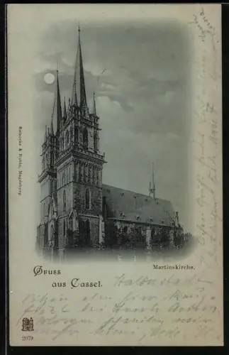 Mondschein-AK Cassel, Martinskirche
