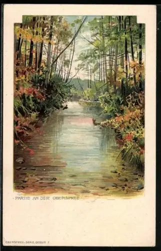 Künstler-AK Köpenick, Partie an der Oberspree
