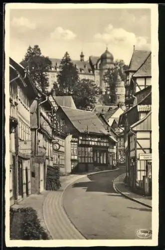 AK Stolberg im Harz, Niedergasse und Schloss