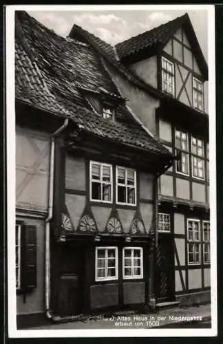 AK Stolberg / Harz, Altes Haus in der Niedergasse erbaut um 1500