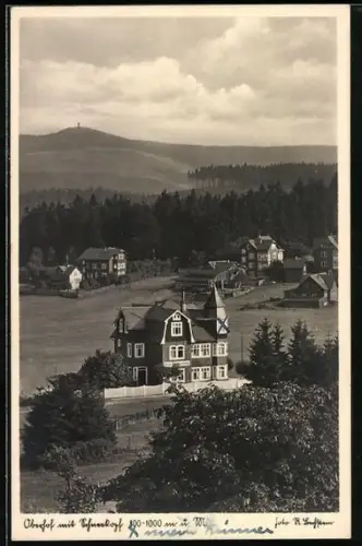 AK Oberhof i. Thür., Blick v. Hotel Wünscher nach dem Schneekopf