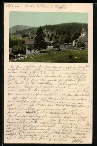 AK Schierke, Ortspartie mit Kirche