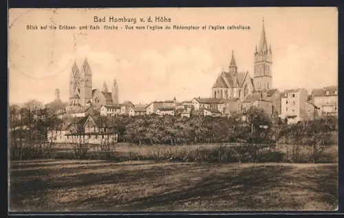 AK Bad Homburg v. d. Höhe, Erlöser- und Kath. Kirche