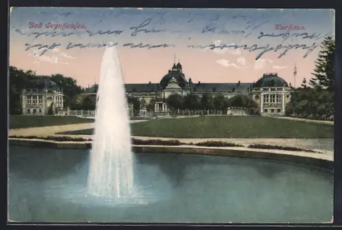 AK Bad Oeynhausen, Kurhaus mit Springbrunnen