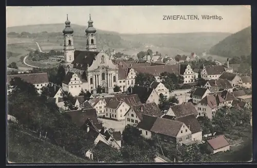 AK Zwiefalten /Württbg., Ortsansicht aus der Vogelschau