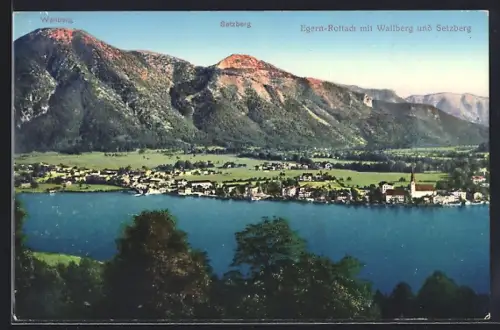 AK Egern-Rottach, Ortsansicht mit Wallberg und Setzberg