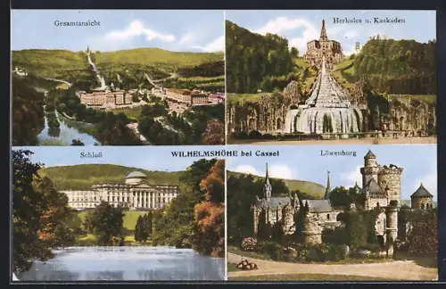 AK Wilhelmshöhe b. Cassel, Herkules, Schloss, Löwenburg