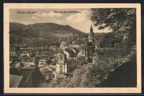AK Baden-Baden, Blick von der Schlossterrasse