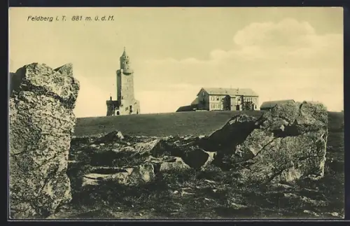 AK Feldberg / Taunus, Aussichtsturm und Gasthaus auf dem Feldberg