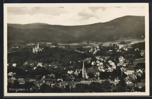 AK Königstein i. T., Ortsansicht aus der Vogelschau