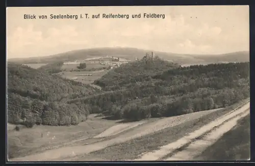 AK Seelenberg i.Taunus, Blick vom Ort auf Reifenberg und Feldberg