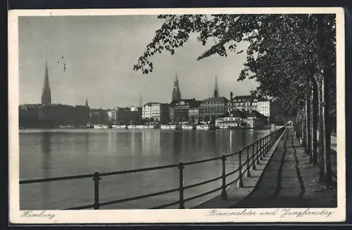 AK Hamburg-Neustadt, Binnenalster und Jungfernstieg