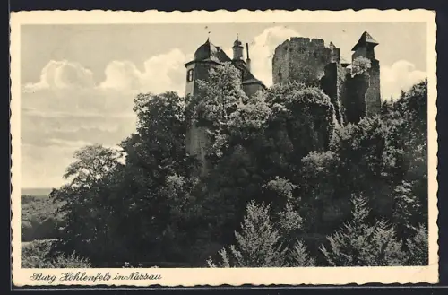 AK Hohlenfels in Nassau, Blick zur Burg